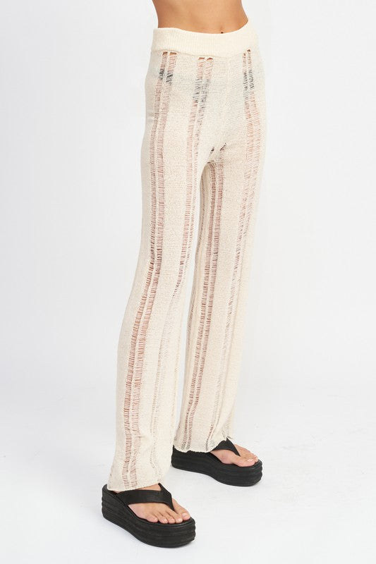 LADDERED HIGH WAIST FLARE PANT