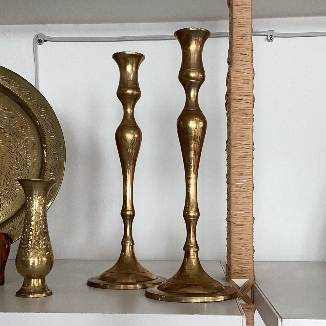 Set of Antique brass candlesticks