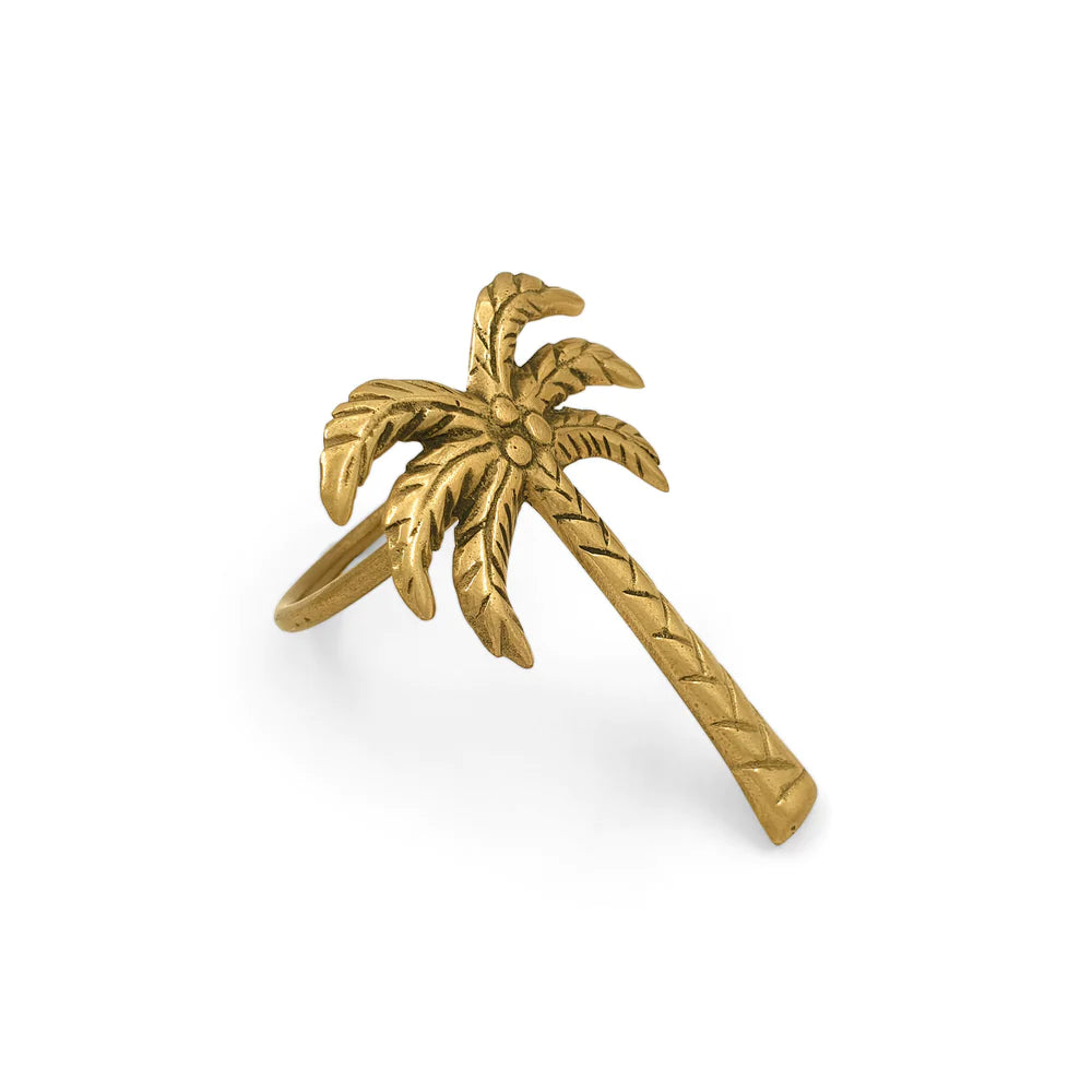 Brass Palm Tree Napkin Rings Thin