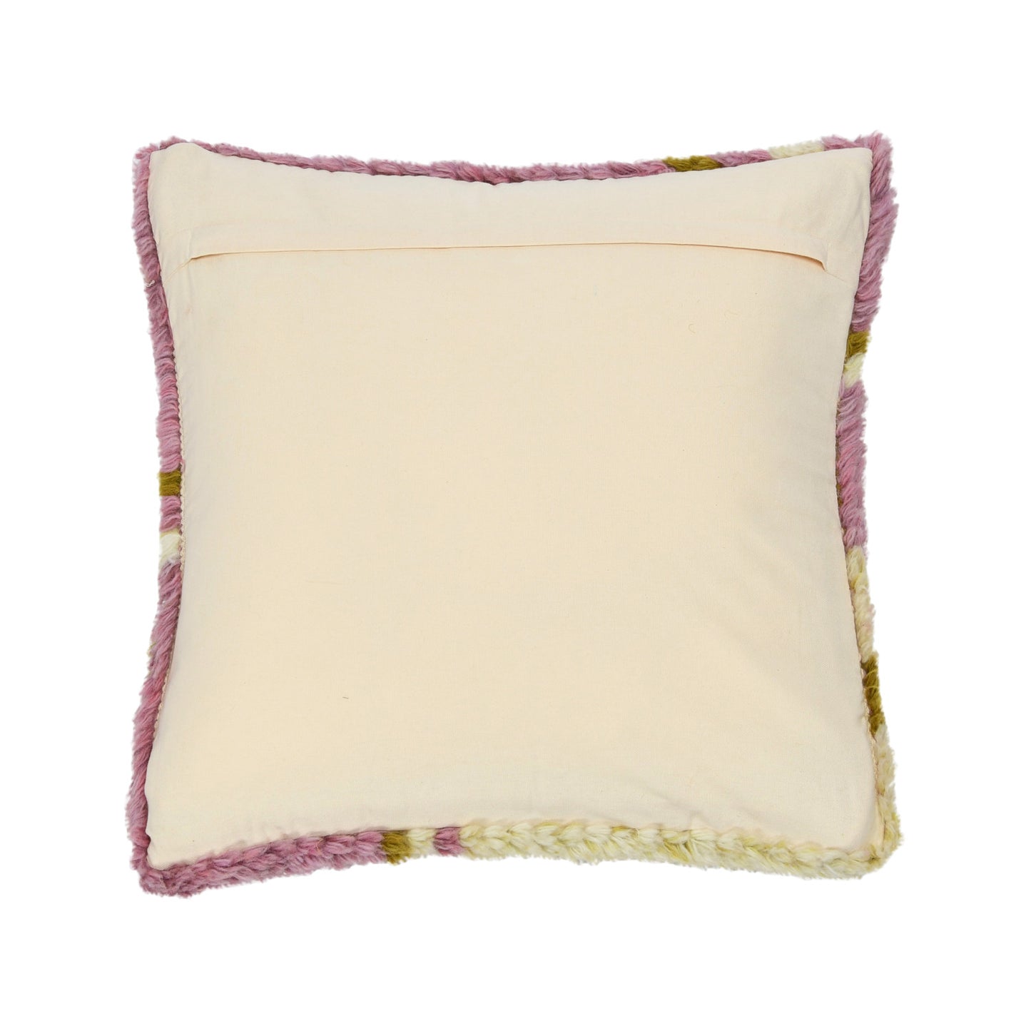 Wool and Cotton Tufted Pillow with Design